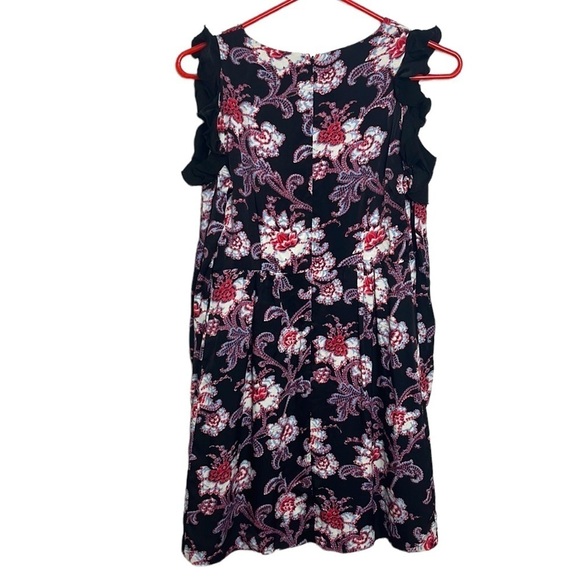 Club Monaco Floral Teodora Cold-Shoulder Dress Black Size 0 - Picture 5 of 16